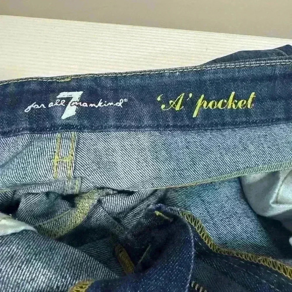 7 For All Mankind A Pocket Bootcut Jeans 28 / 6 Medium Wash Y2K Classic Fit - Picture 3 of 11